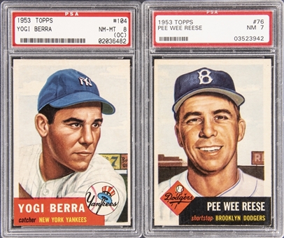 1953 Topps Yogi Berra and Pee Wee Reese PSA-Graded Pair (2 Different)